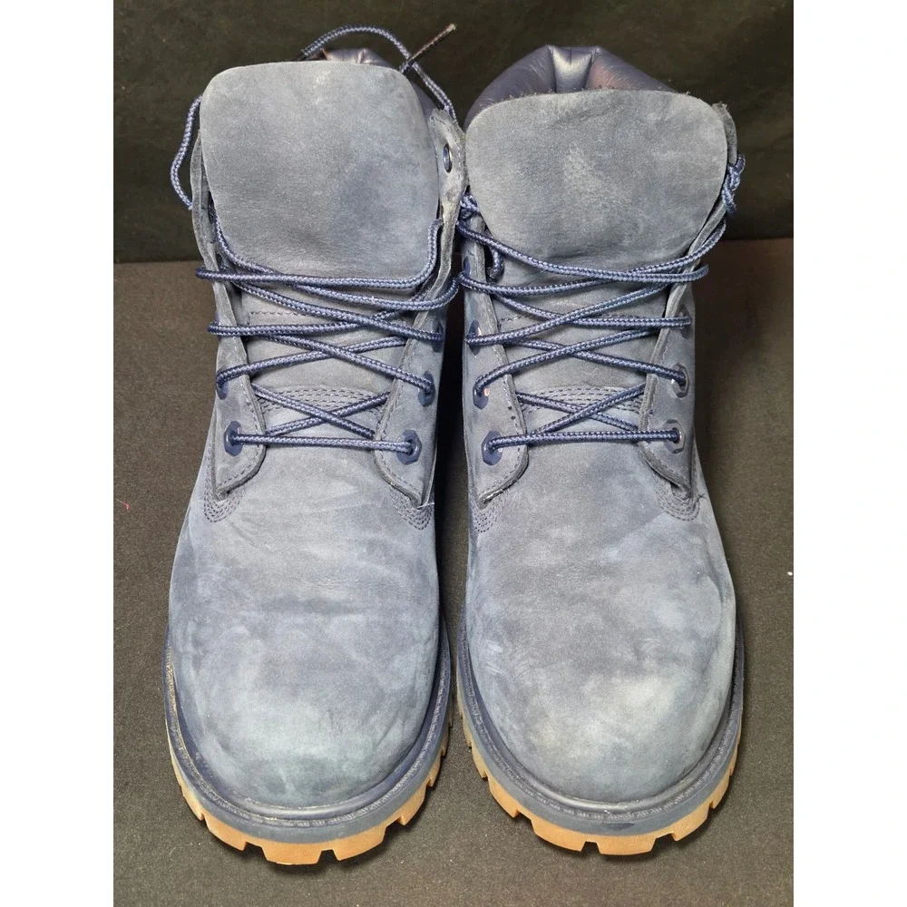 Timberland 6 Inch Premium Waterproof Boots Navy‎ Blue Nubuck Mens 6 Women 7.5